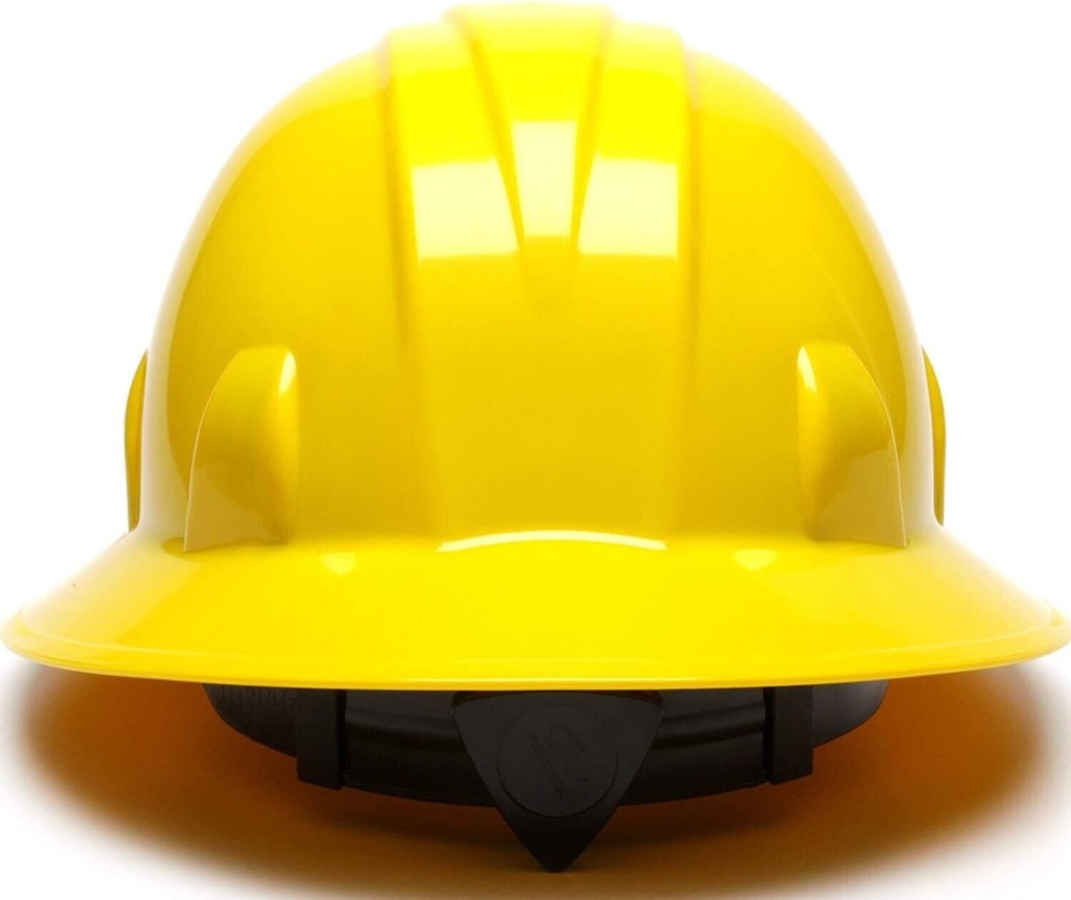 Pyramex HP24130 Full Brim Hard Hat 4 Point Ratchet Suspension - Yellow- 12 PACK