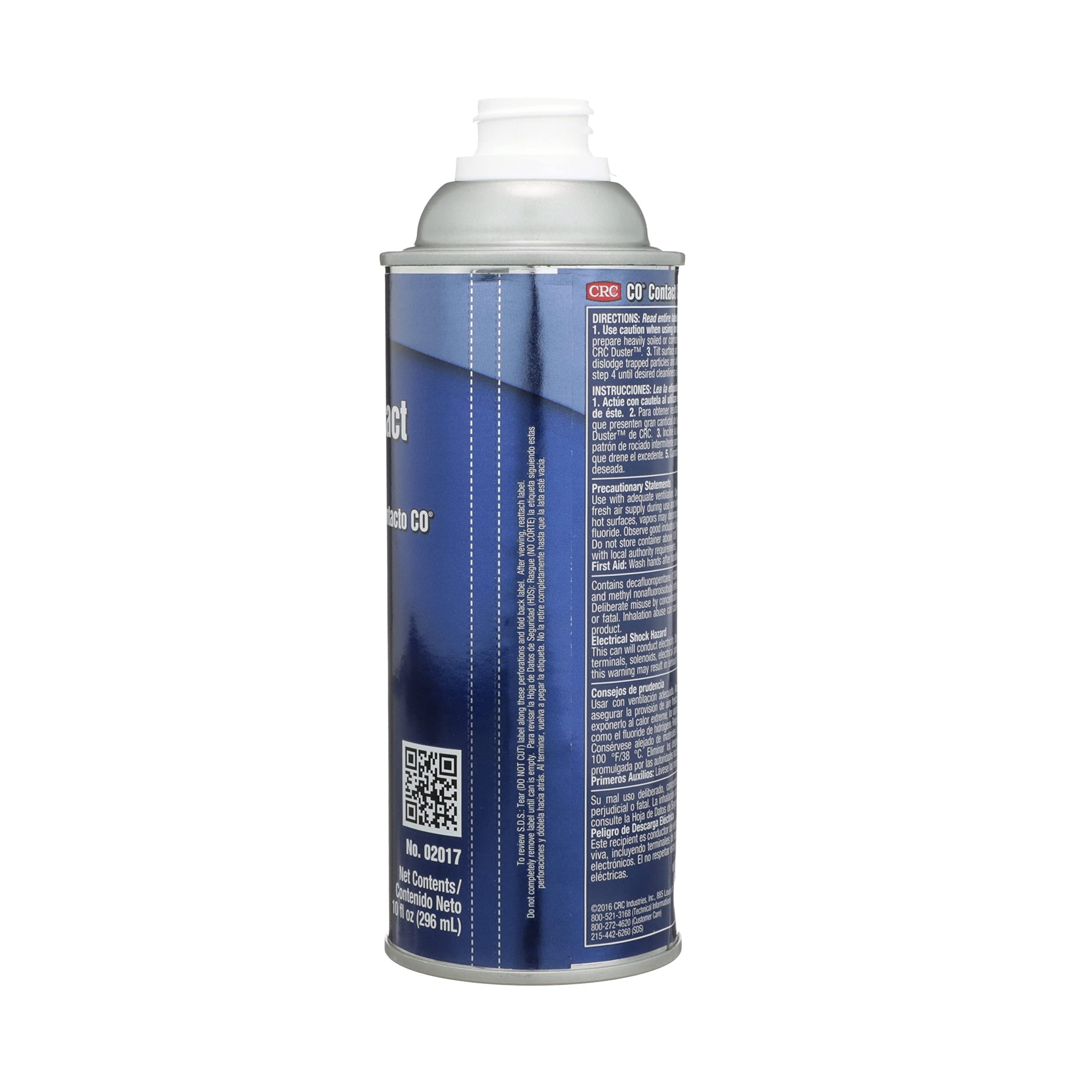 CRC CO Contact Cleaner 02017 – 10 FL OZ, Plastic Safe Electronics Cleaner, Ideal for Sensitive Electronic Equipment