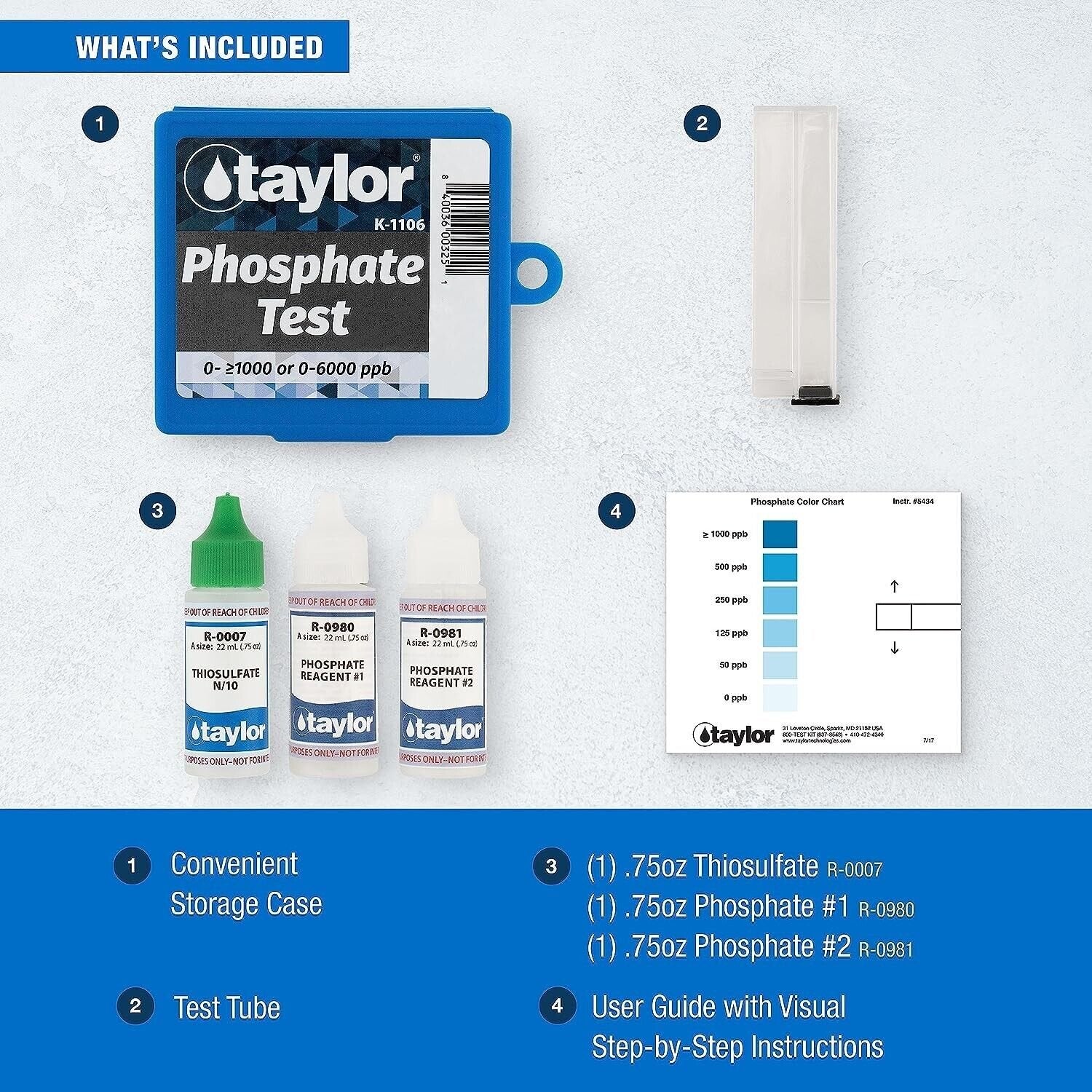 TAYLOR PHOSPHATE TEST KIT K-1106