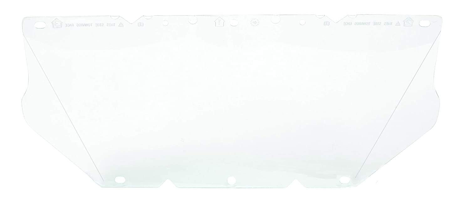 MSA 10115837 V-Gard Visor - General Purpose, Polycarbonate (PC), Clear Tint, Contoured, 8" x 17" x 0.04", Nitrometer, Impact-Rated & Limits Splash, Durable Replaceable UV-Protected Hard Hat Accessory