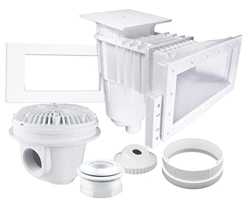 Custom Molded Products Vinyl Liner Skimmer Builders Kit Assembly, Wide Mouth, White #25160-110-900