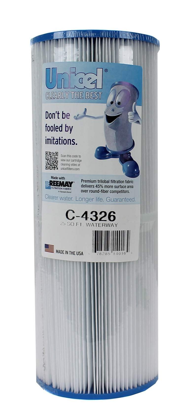 Unicel C-4326 25 Square Foot Media Replacement Pool Hot Tub Spa Filter Cartridge with 106 Pleats (6 Pack)