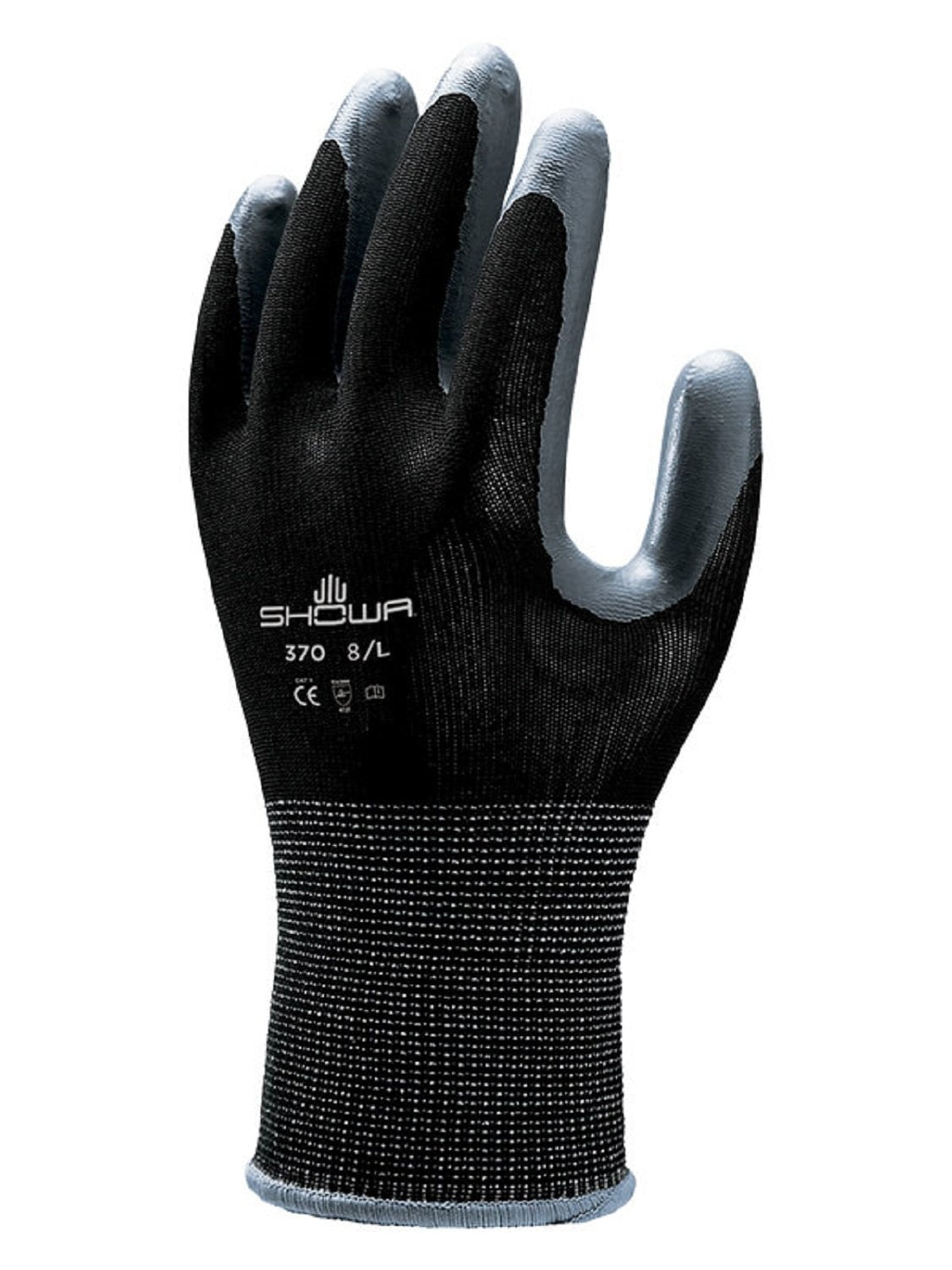 24 Pair - Showa Atlas 370 Black Work Gloves (2 Dozen)