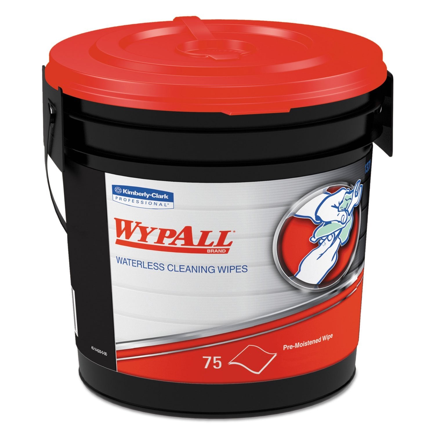 Waterless Hand Wipes, Cloth, 9 x 12, 75/Bucket, 6 Buckets/Carton