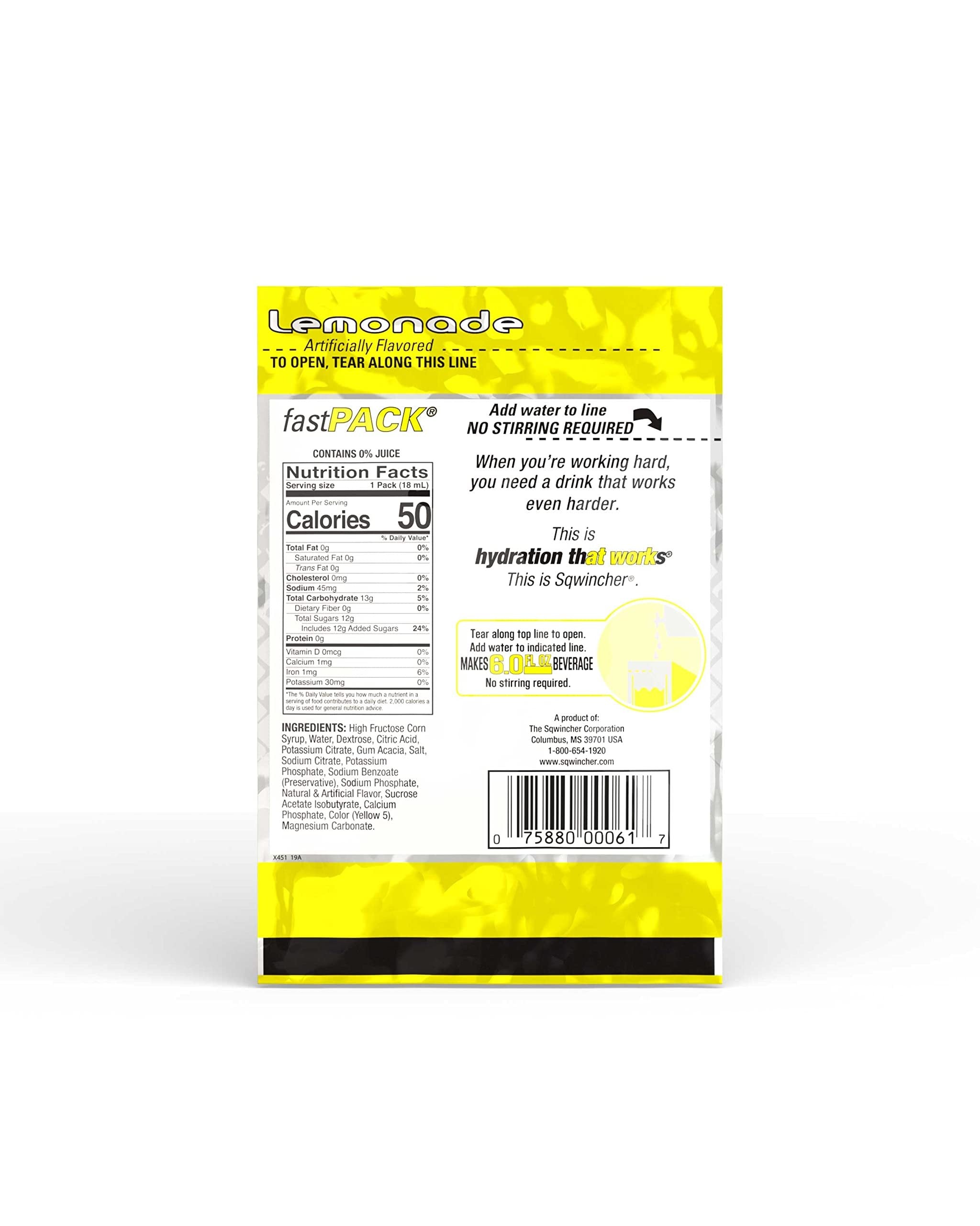 Sqwincher Fast Pack Liquid Concentrate Electrolyte Replacement Beverage Mix