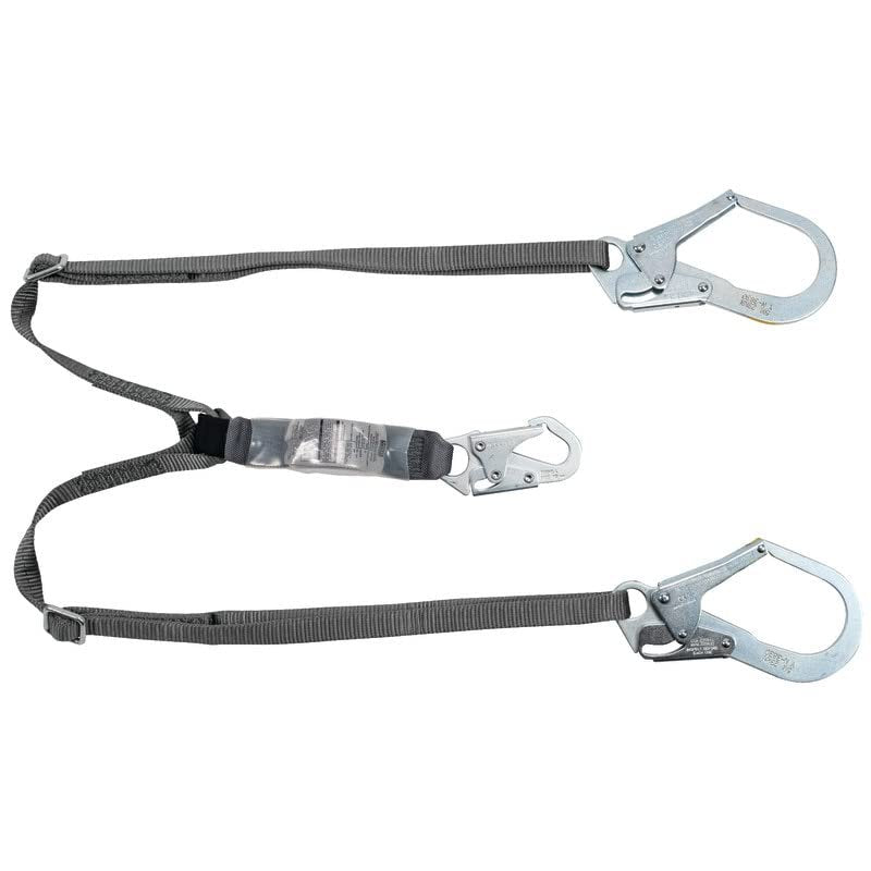 V-Series Standard Single-Leg Adjustable Energy Absorbing Lanyard, 6',36C Small snaphooks