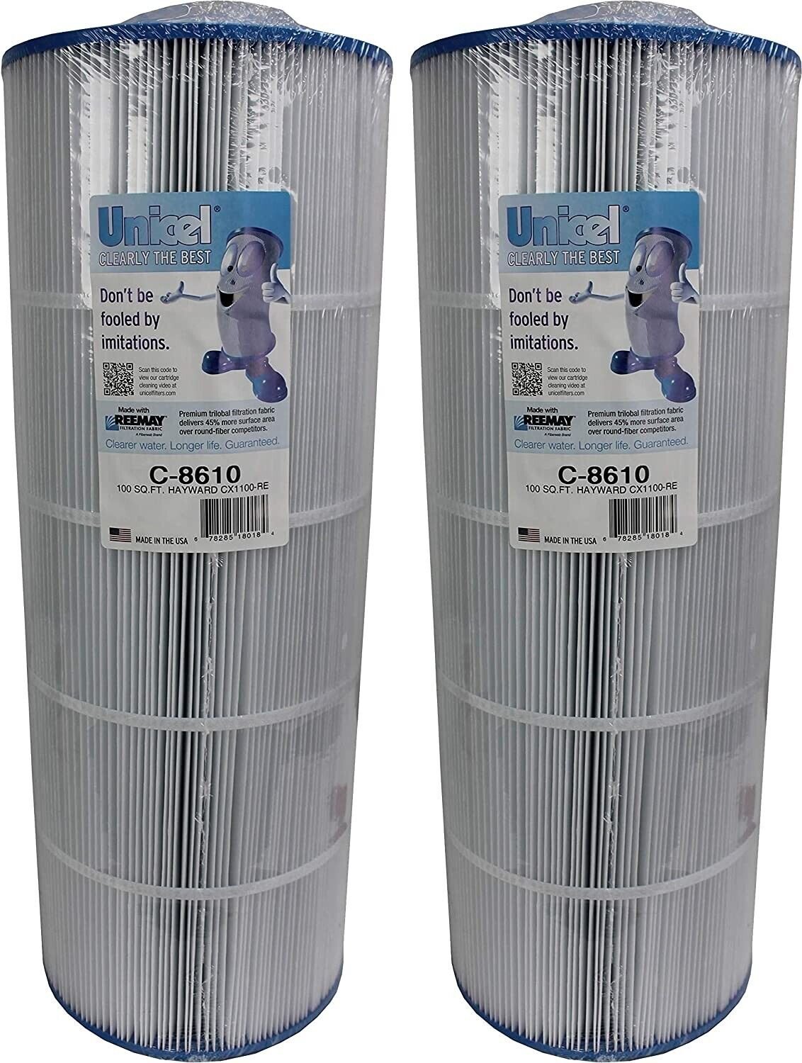 Unicel C-8610 Hayward Star Clear II CX1100 Filter Cartridges PA100 FC-1290 2PACK