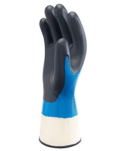 SHOWA 377 Nitrile Foam Coating on Nitrile Glove with Polyester/Nylon Knit Liner, Large (Pack of 12 Pairs)