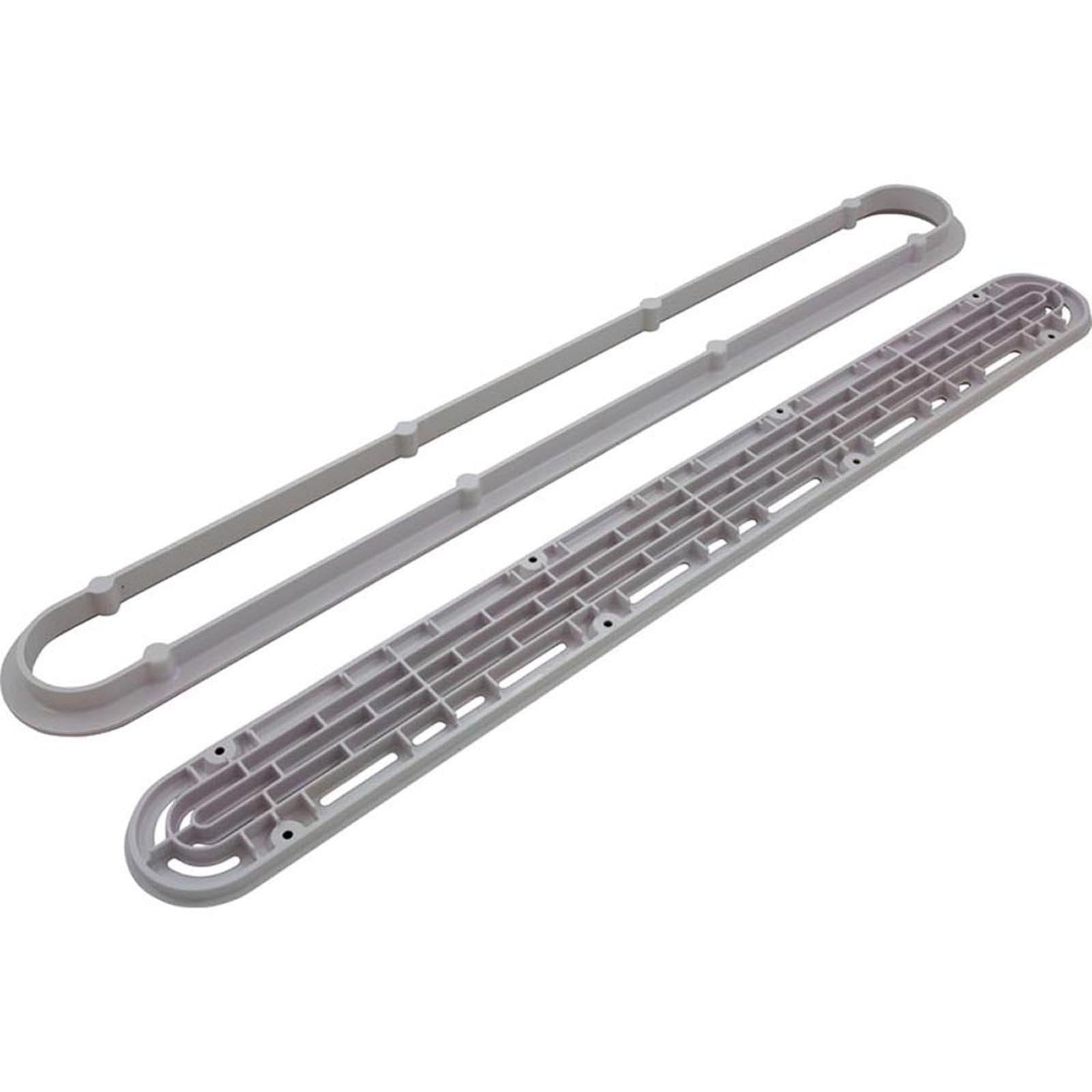 AquaStar 32in. Channel Drain Flat Grate Anti-Entrapment Suction Outlet Cover with Frame White 32CDFLFR101