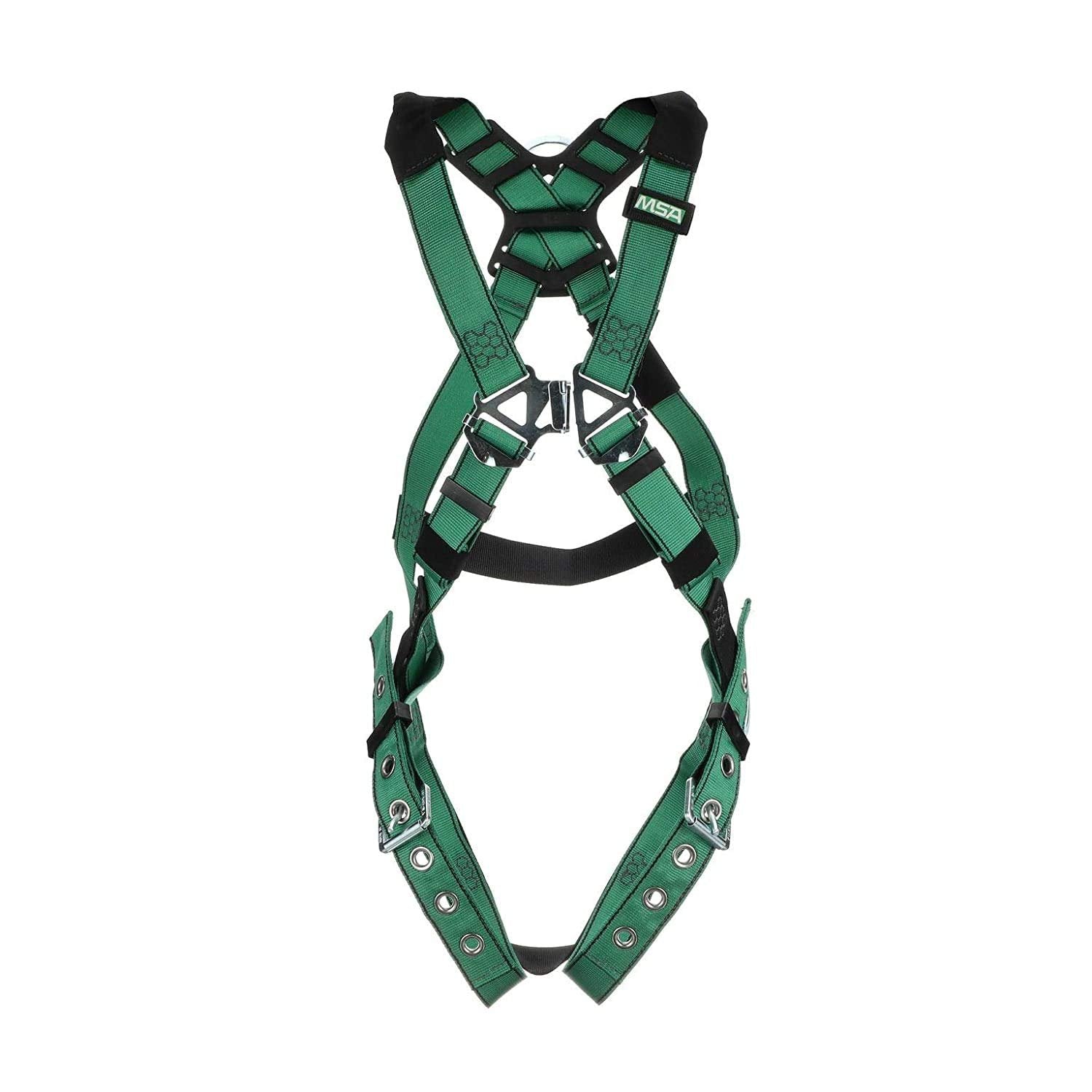 MSA V-Form Harness - Durable, Green, Full Body Harness with Aluminum D-Ring Configuration