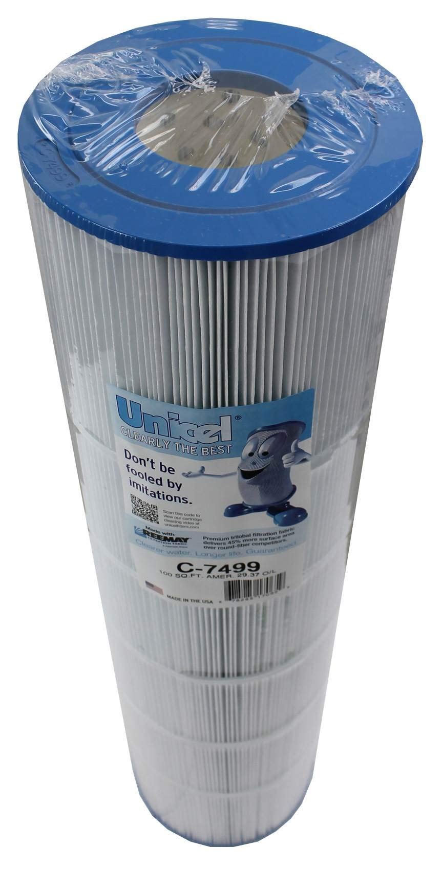 Unicel C-7499 100 Square Foot Media Replacement Pool Filter Cartridge with 142 Pleats, Compatible with Pentair, American, and Premier Springwater