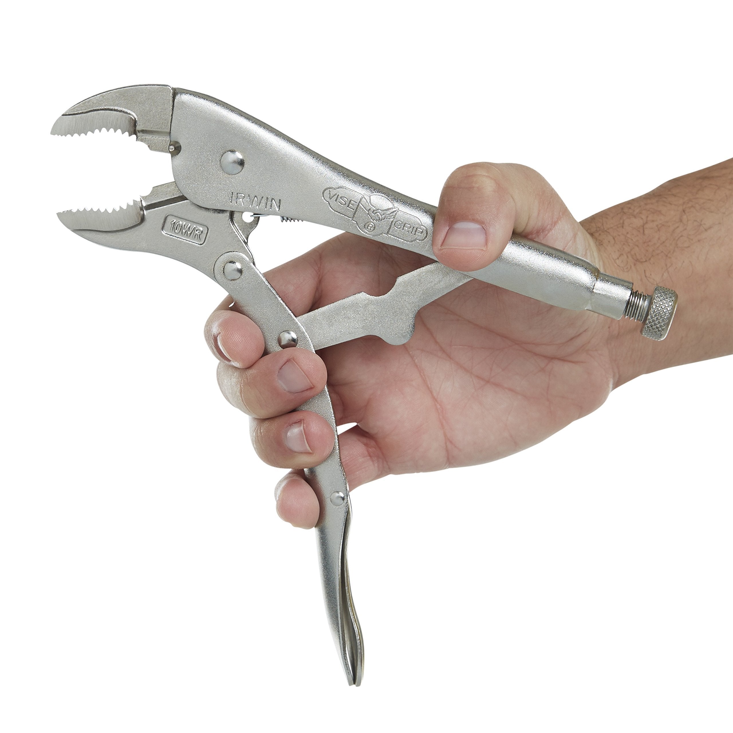IRWIN VISE-GRIP Original Locking Pliers with Wire Cutter, Curved Jaw, 10-Inch (502L3), silver
