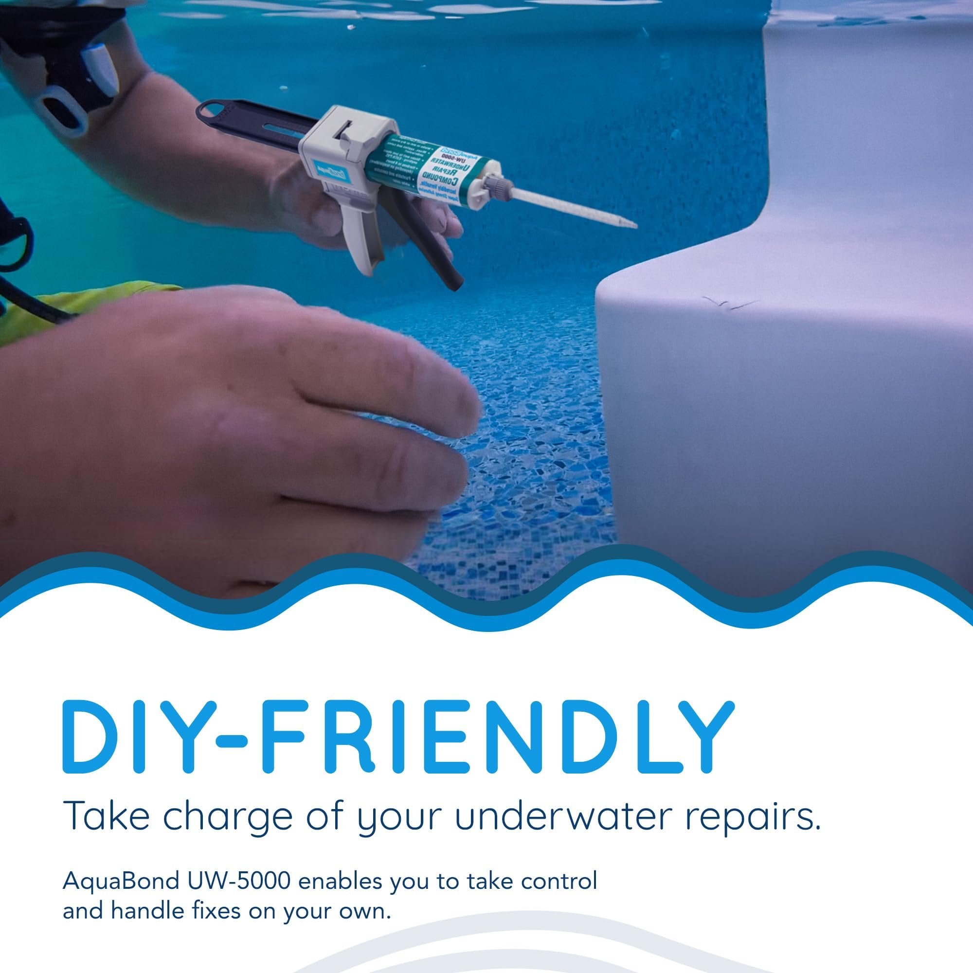 AQUABOND Underwater Swimming Pool Repair Epoxy Kit for Pools and Spas