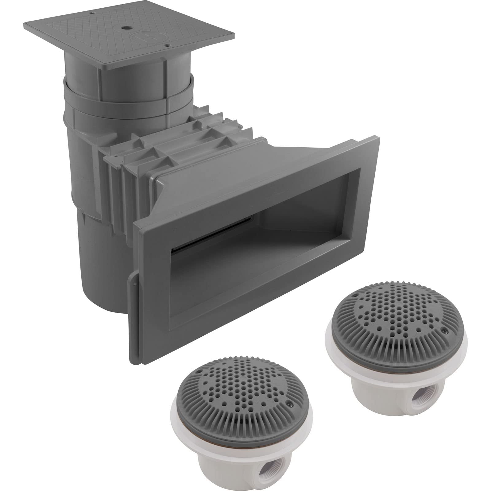 Hayward SP10852OMTEDGR 1-1/2-Inch FIP Dark Gray Wide Track Auto-Skim Skimmer with Main Drain and Fitting