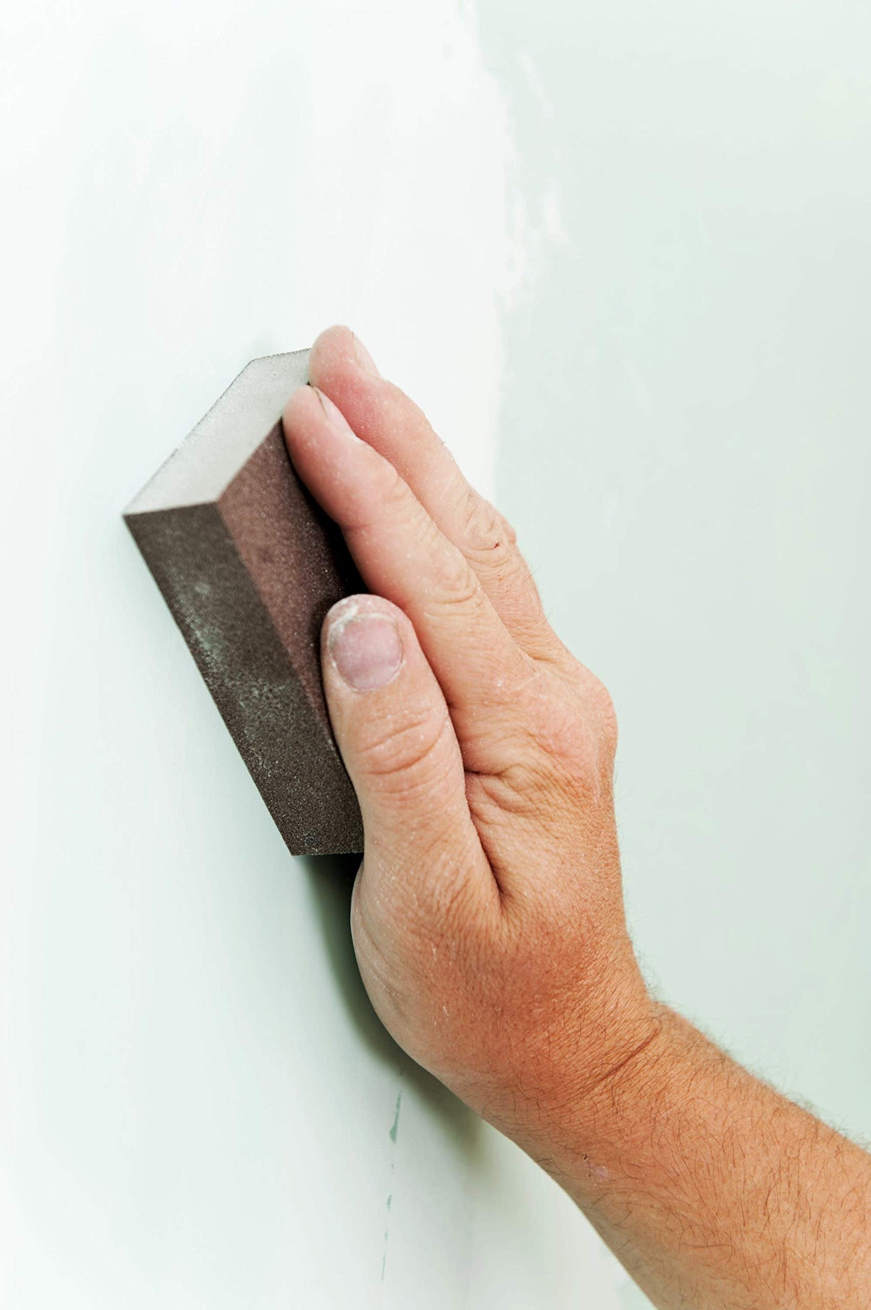 3M Sanding Sponge Block, 12-Pack, Medium Grits, 3-3/4 in x 2-5/8 in, Designed For Sanding Wood, Paint, Metal, Plastic or Drywall, Features 3M Abrasive, Made with Durable Flexible Foam (CP002-12P)