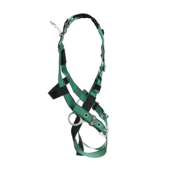 MSA V-Form Harness - Durable, Green, Full Body Harness with Aluminum D-Ring Configuration