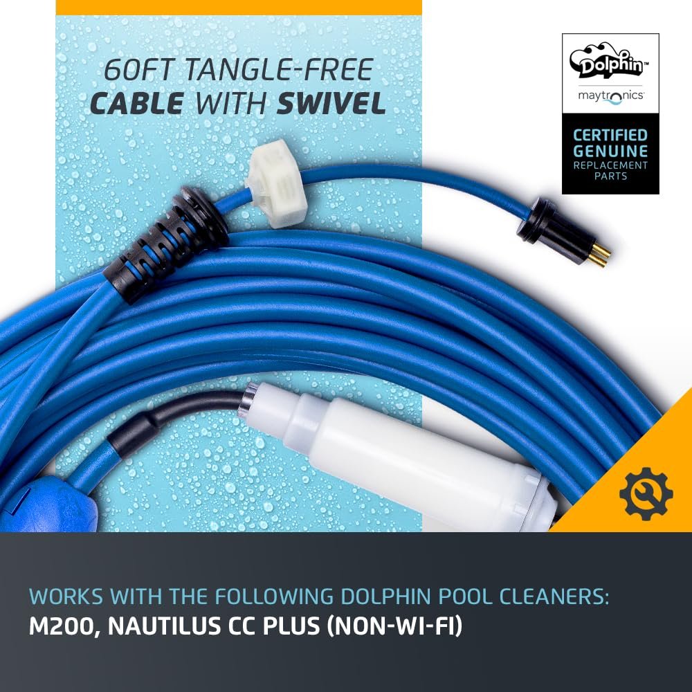 Dolphin Genuine Replacement Part — Durable 60 FT Blue Cable with Swivel for Tangle-Free Operation — 9995862-DIY USED