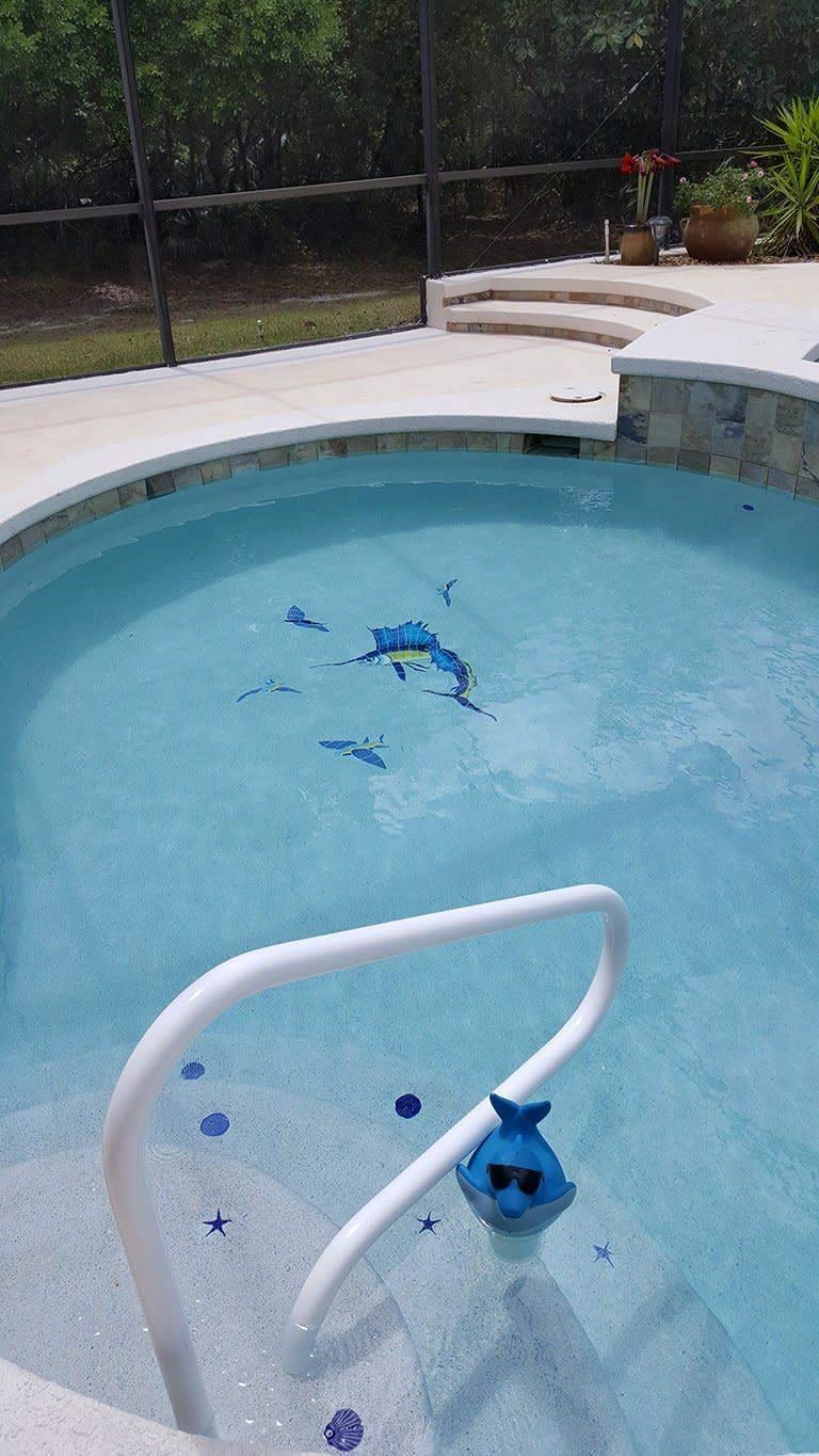 Artistry in Mosaics Sailfish Left Ceramic Swimming Pool Mosaic (60" x 42")
