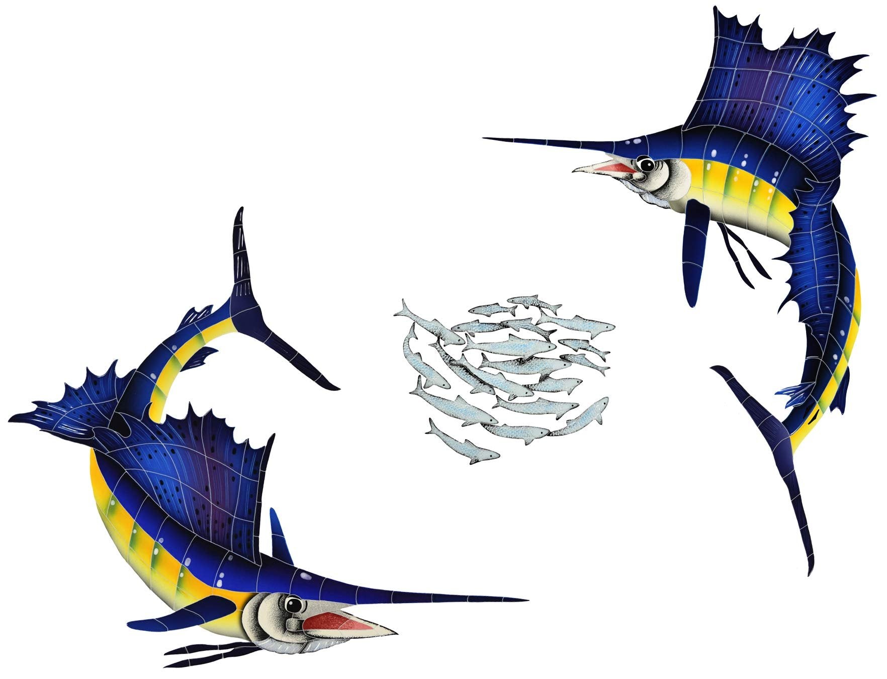 Ceramic Sailfish Group Small Mosaic