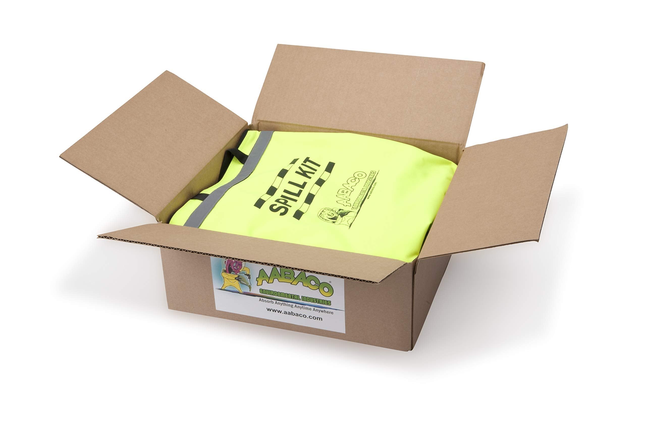 AABACO Universal Spill KIT – Perfect Spill Kits for Trucks - in Portable High Visibility Yellow Tote Bag –for Spill Response – Chemical Or Oil Containment - 2 Kits