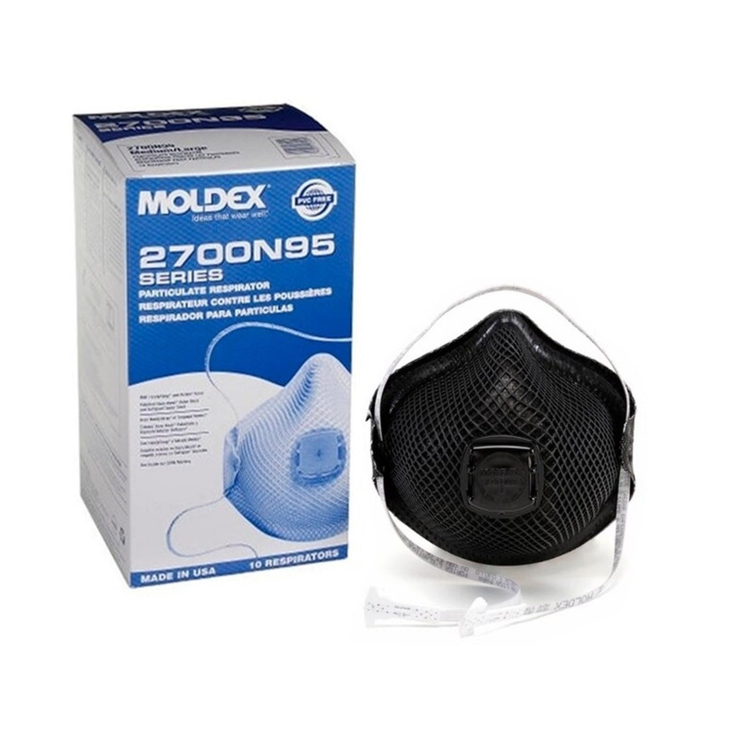 MOLDEX M2700 - Special Ops™ Series HandyStrap® N95 Particulate Respirator, Non-Oil Based Particulates, M/L - 10/BOX