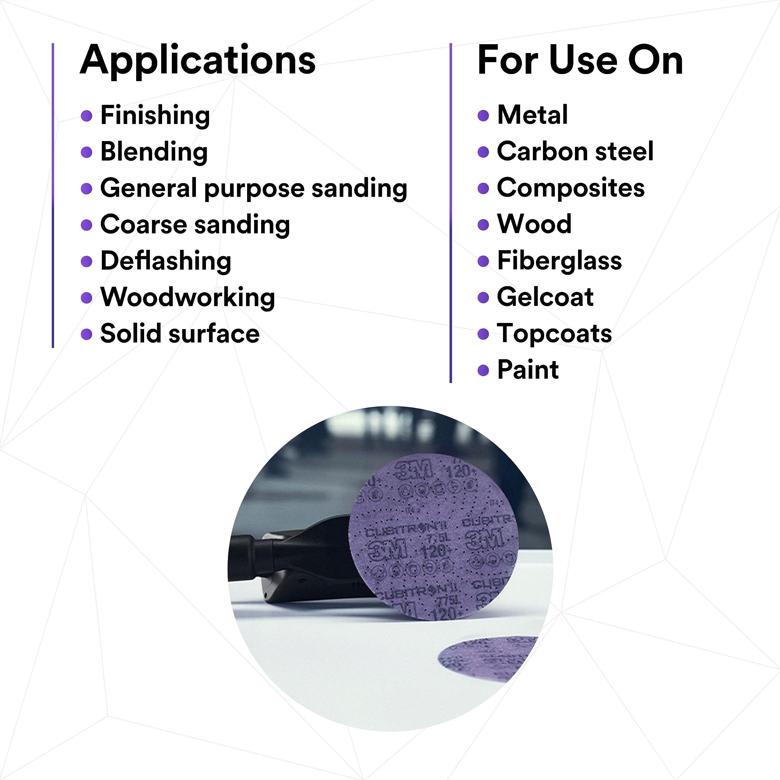 3M Xtract Cubitron II Hookit Clean Sanding Film Disc 775L Hook and Loop Sanding Discs for Paint Preparation and Removal, General Sanding, Refining, Blending, and Featheredge