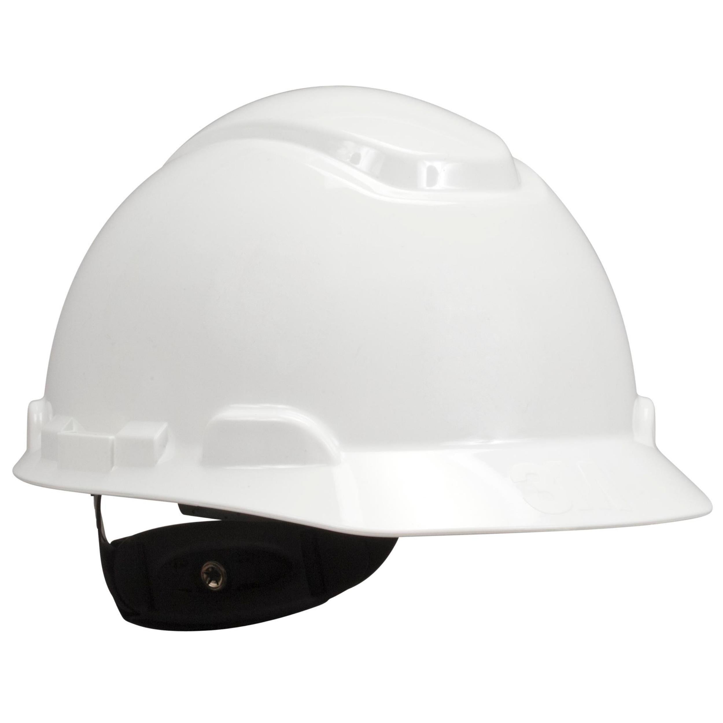 3M™ Hard Hat, White 4-Point Ratchet Suspension H-701R