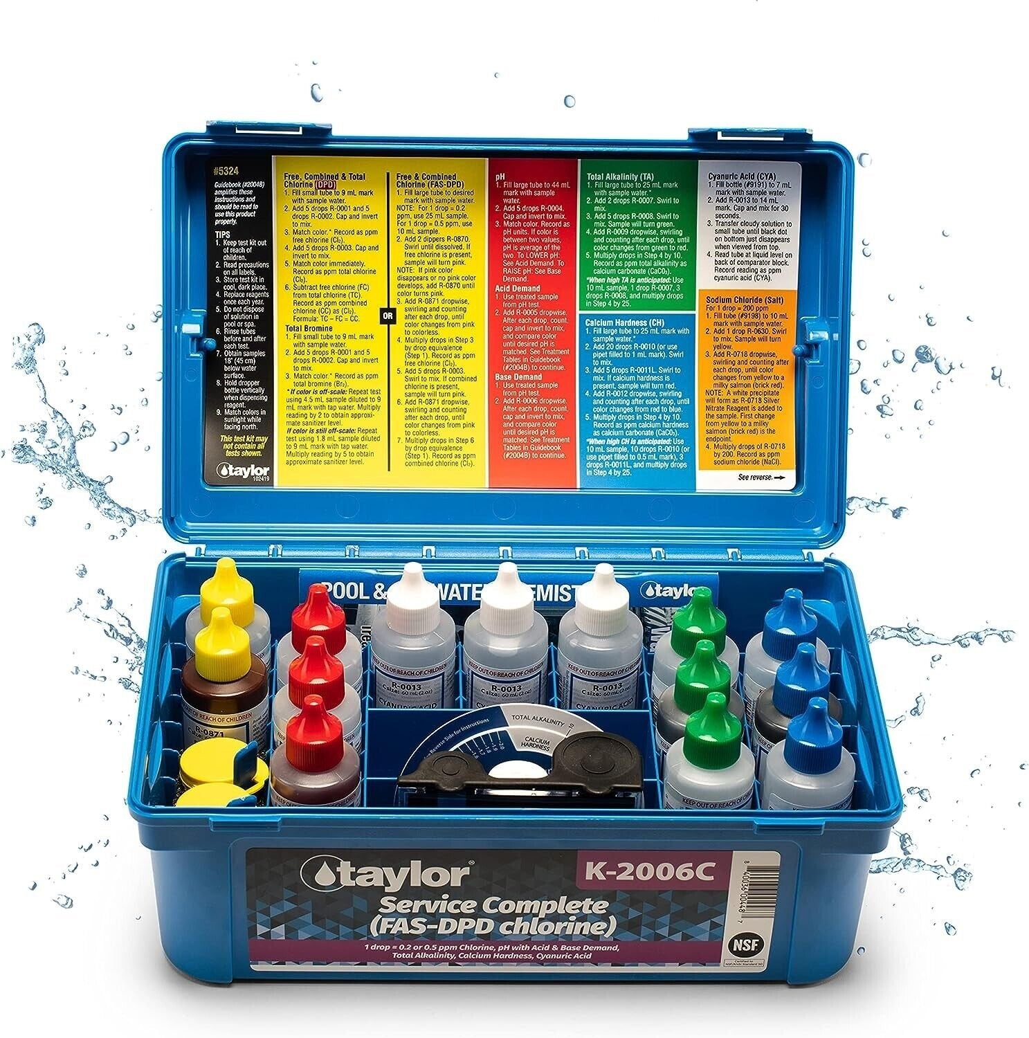 TAYLOR FAS-DPD Service Complete™ Test Kit for Chlorine/pH/Alkalinity/Hardness/CY