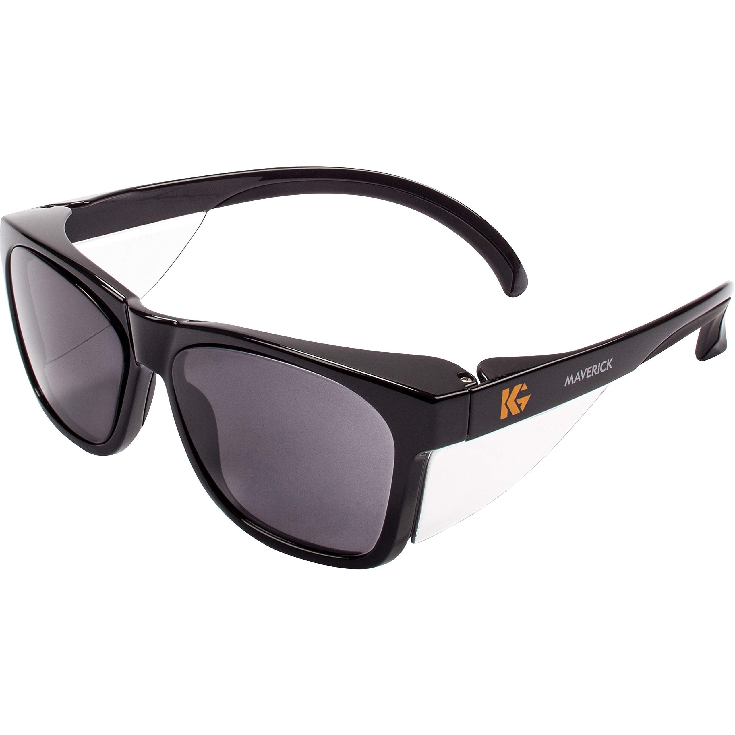 KleenGuard™ V30 Maverick Eye Protection (49311), with KleenVision™ Anti-Fog Coating, Smoke Lenses, Black Frame (Qty 1)