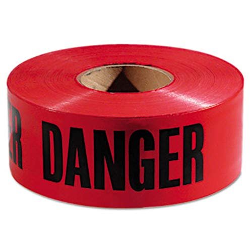 Empire 771004 Danger Barricade Tape, "Danger" Text, 3" x 1000ft, Red/Black