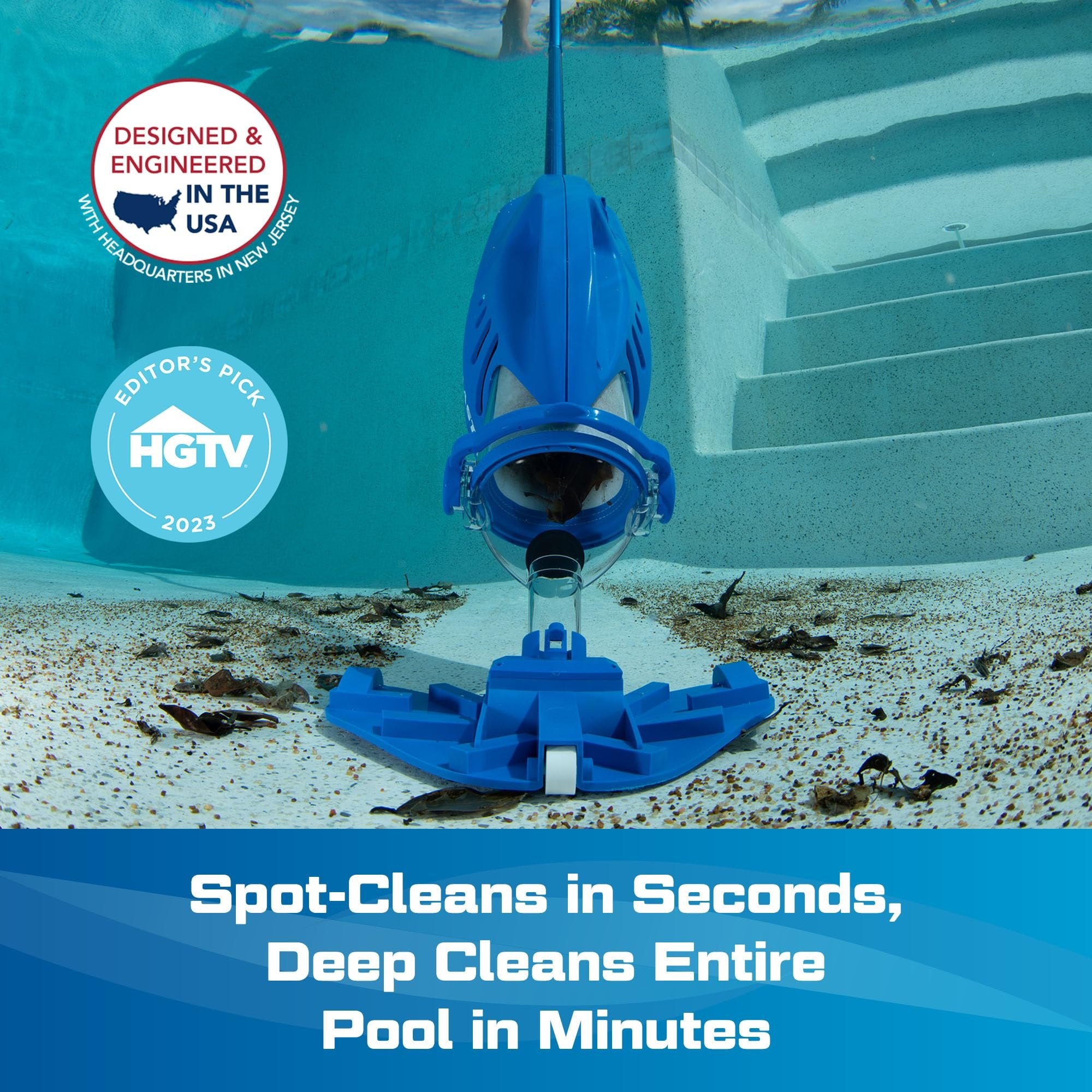 POOL BLASTER Max Cordless Pool Vacuum for Deep Cleaning & Strong Suction, Handheld Rechargeable Swimming Pool Cleaner for Inground and Above Ground Pools, Hoseless Pool Vac by Water Tech