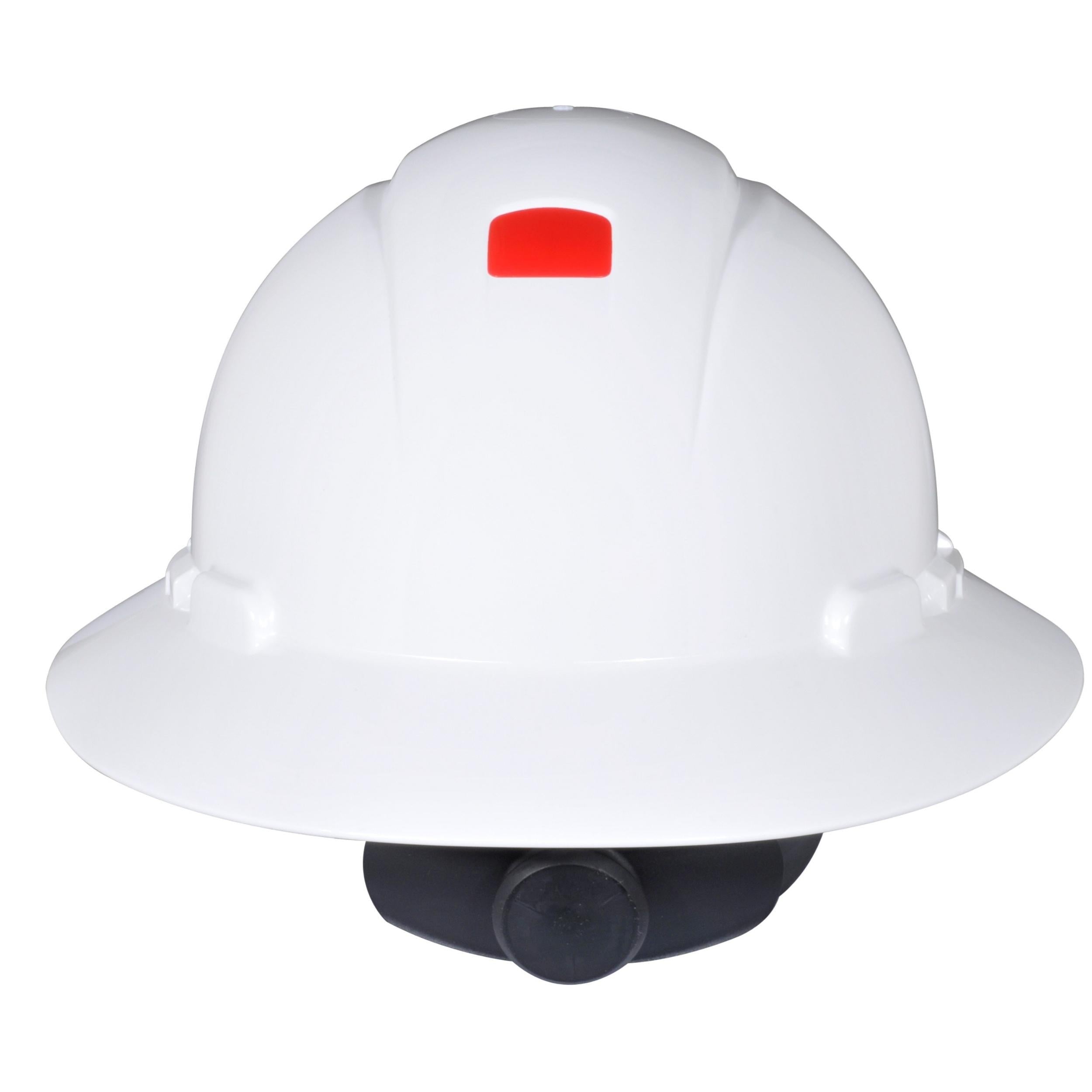 3M™ Full Brim Hard Hat H-801R-UV, White 4-Point Ratchet Suspension, with Uvicator