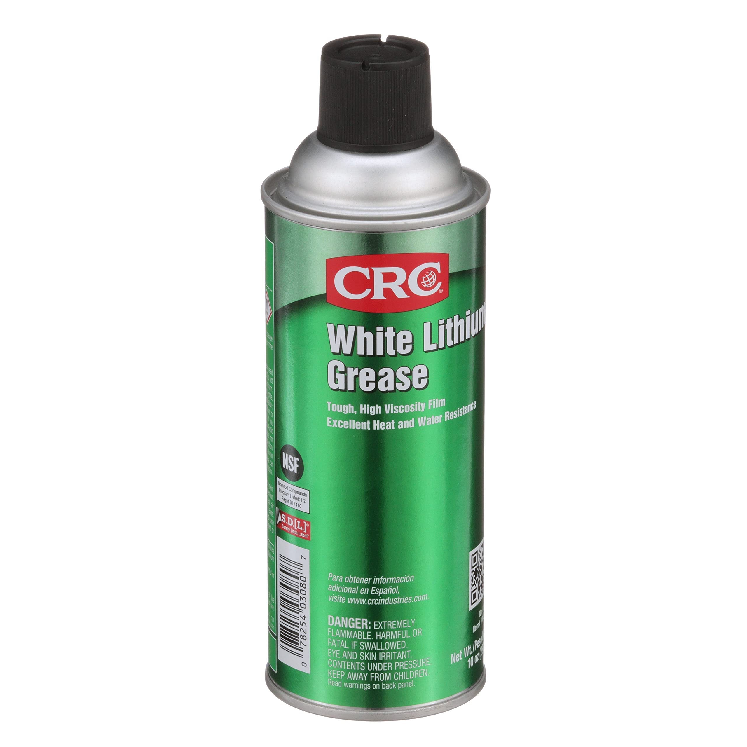 CRC White Lithium Grease 03080 – 10 Wt. Oz. Aerosol, High Viscosity General Purpose Grease