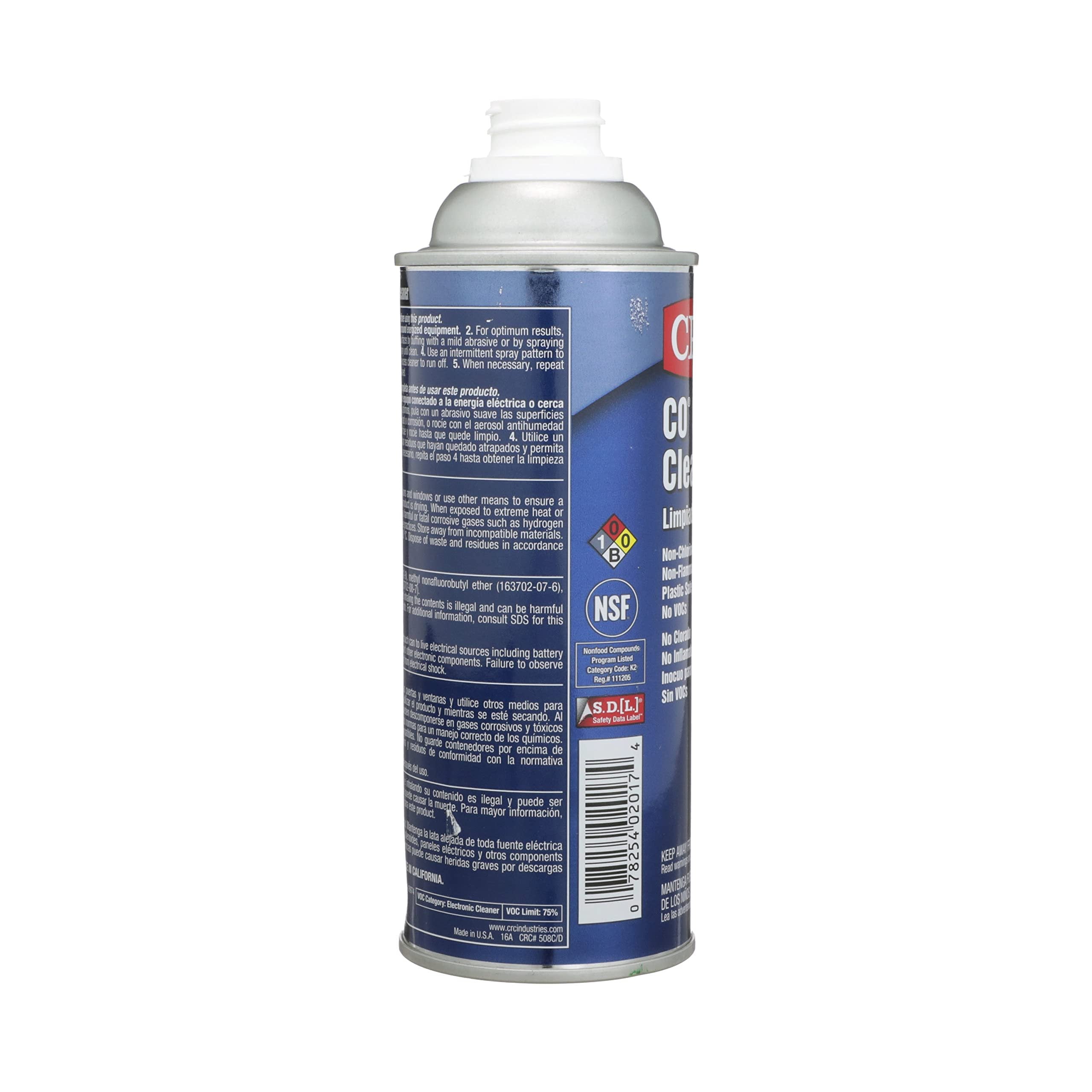 CRC CO Contact Cleaner 02017 – 10 FL OZ, Plastic Safe Electronics Cleaner, Ideal for Sensitive Electronic Equipment