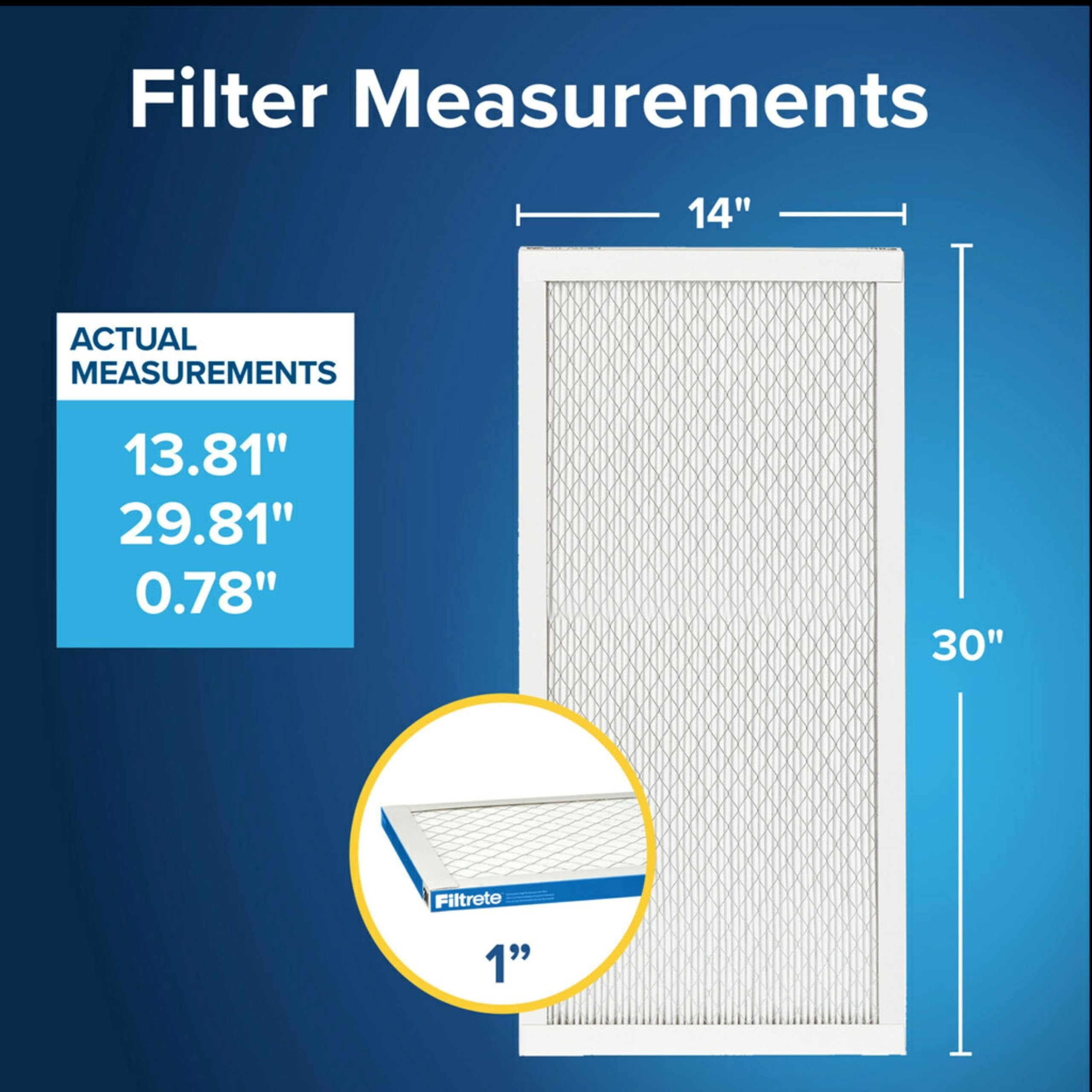 Filtrete 14x30x1 Air Filter, MPR 1900, MERV 13, Healthy Living Ultimate Allergen 3-Month Pleated 1-Inch Air Filters, 2 Filters