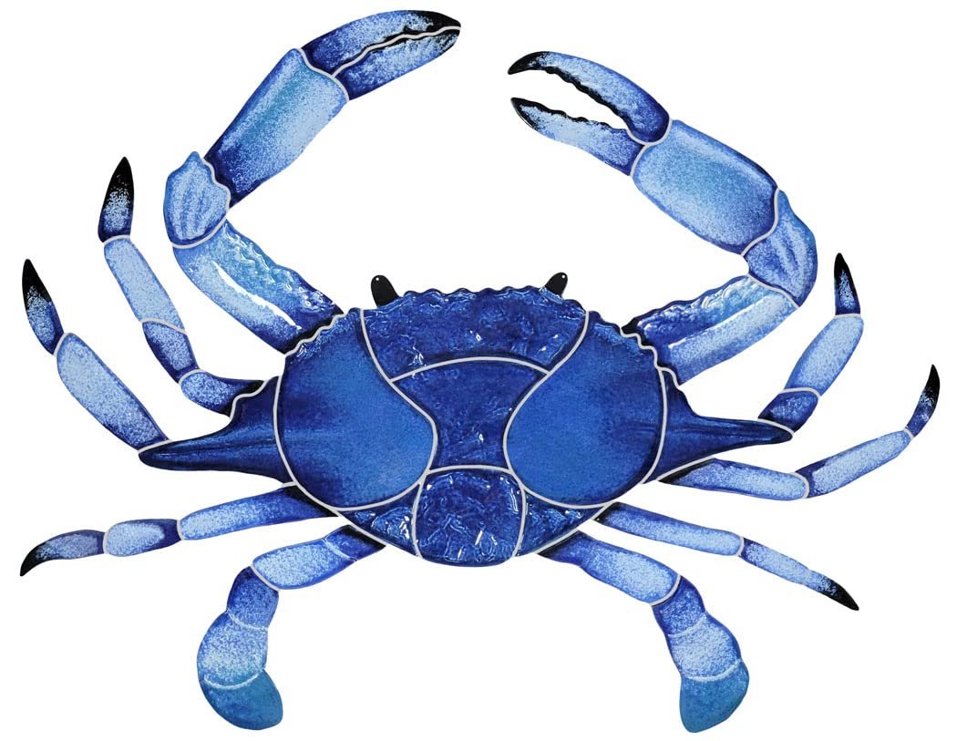 Crab Ceramic Swimming Pool Mosaic (12" x 16", Blue)