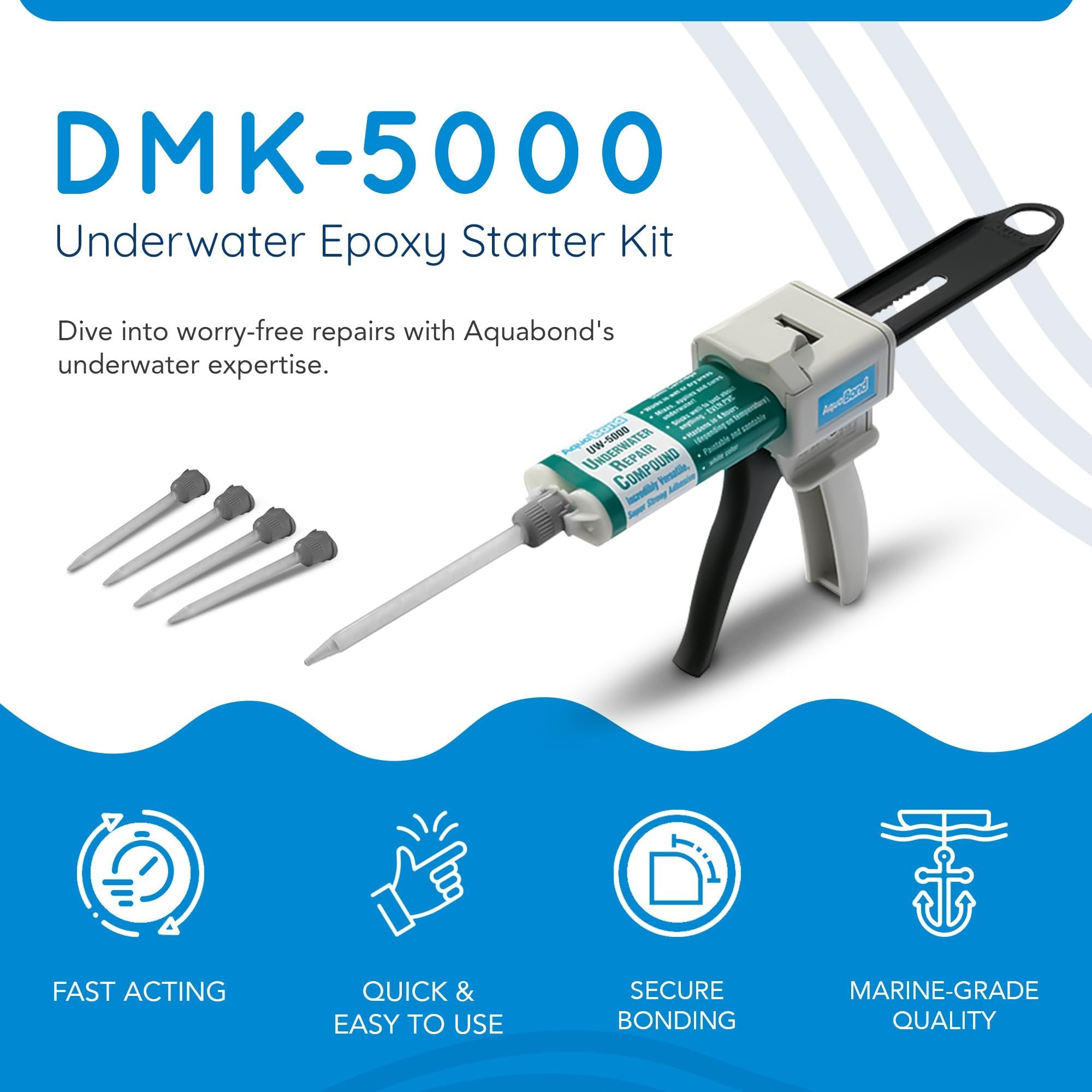 AQUABOND Underwater Swimming Pool Repair Epoxy Kit for Pools and Spas