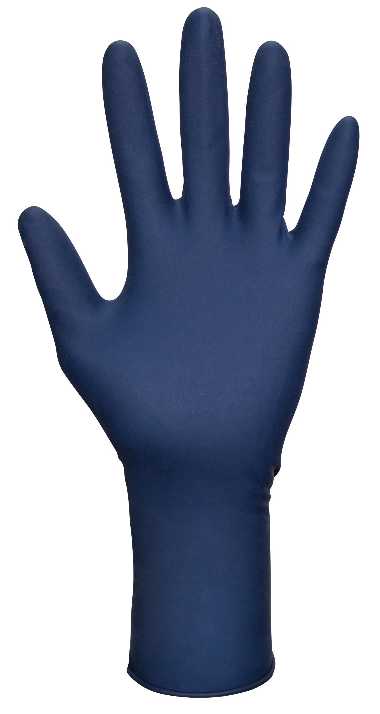 Thickster Powder-Free Exam Grade Latex Disposable Gloves. Blue, 14 mil Thickness, 12" Length. Single Use. Pack of 50.
