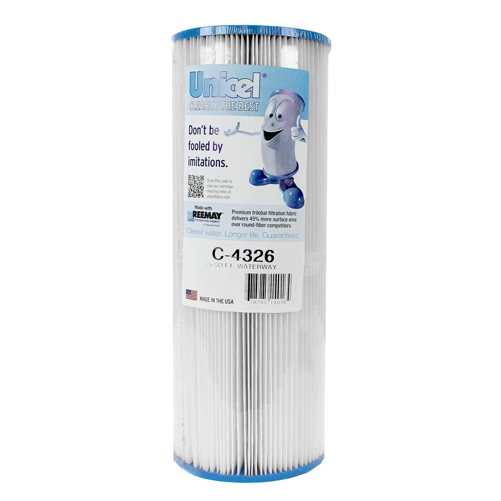 Unicel C-4326 25 Square Foot Media Replacement Pool Hot Tub Spa Filter Cartridge with 106 Pleats (4 Pack)