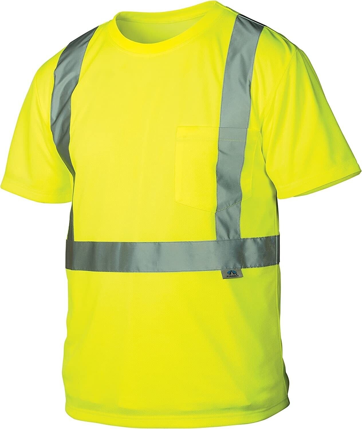 Pyramex RTS2110L Class 2 T-Shirt, Large, Hi-Vis Lime