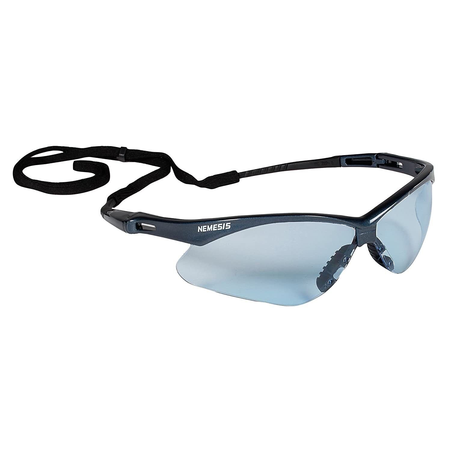 V30 Nemesis Safety Glasses, Light Blue, Polycarbonate Lens, Blue Frame (19639)