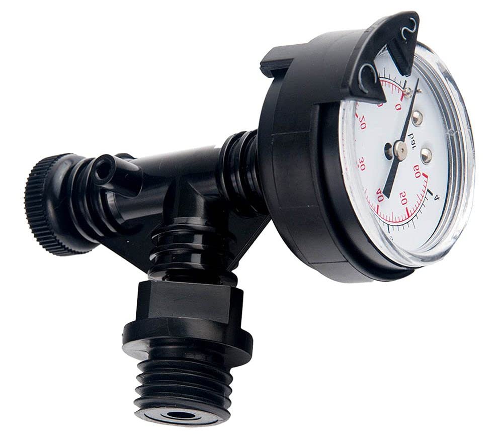 Custom Molded CMP 25357-982-000 Air Release Tee Valve with Gauge - Black