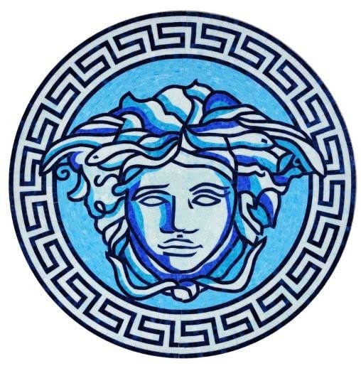 Artistry in Mosaics Glass Goddess Medallion Swimming Pool Mosaic (60" X 60")