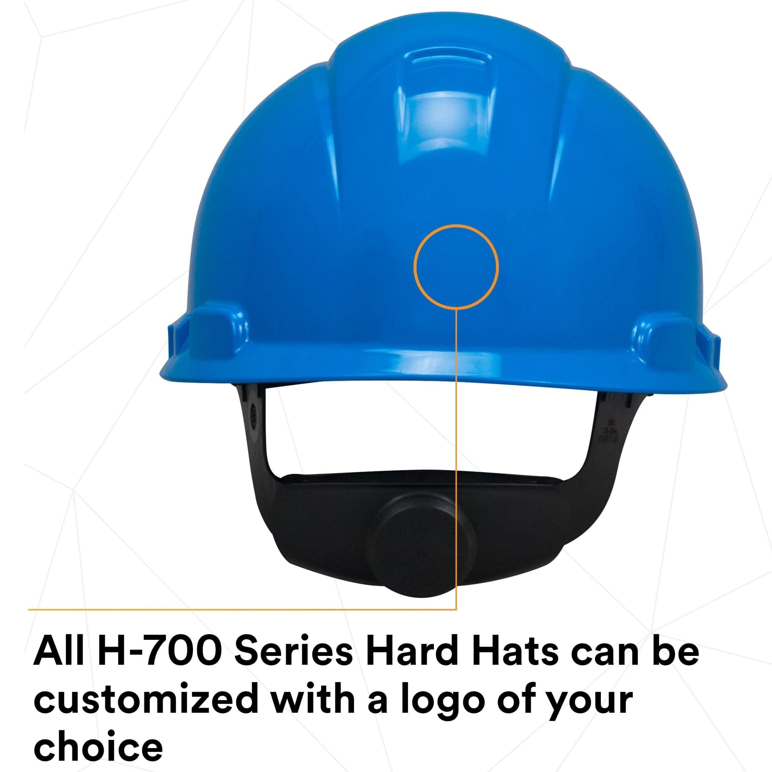 3M™ Hard Hat H-703R, Blue 4-Point Ratchet Suspension