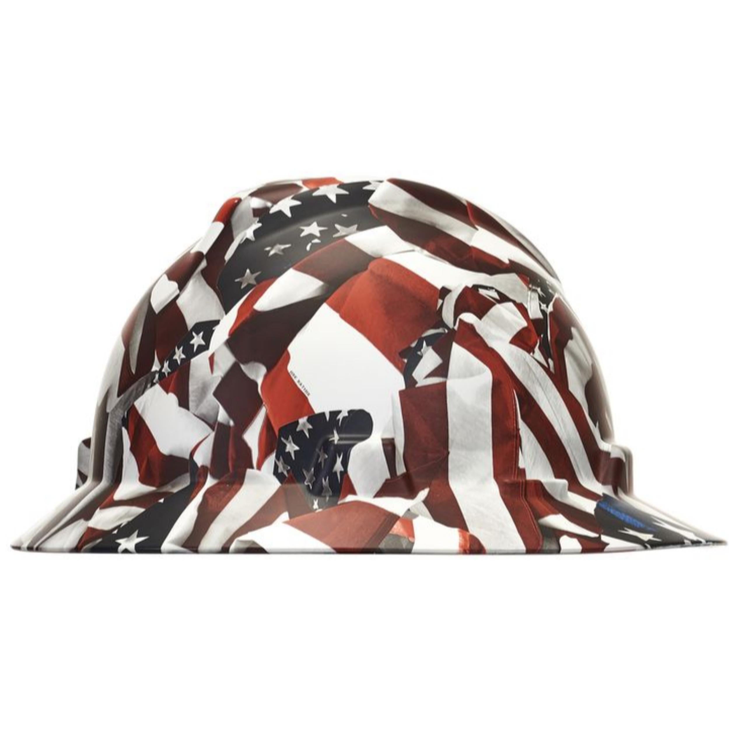 MSA 10071157, American Freedom Series V-Gard Slotted Protective Hat,  American Stars & Stripes: The Safety Equipment Store