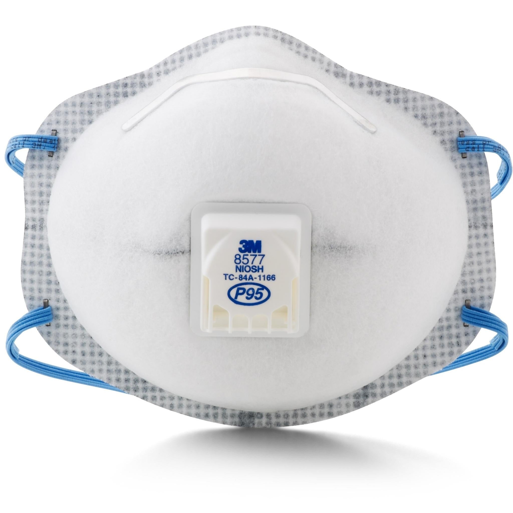 3M™ Particulate Respirator 8577, P95, with Nuisance Level Organic Vapor Relief 10 PACK