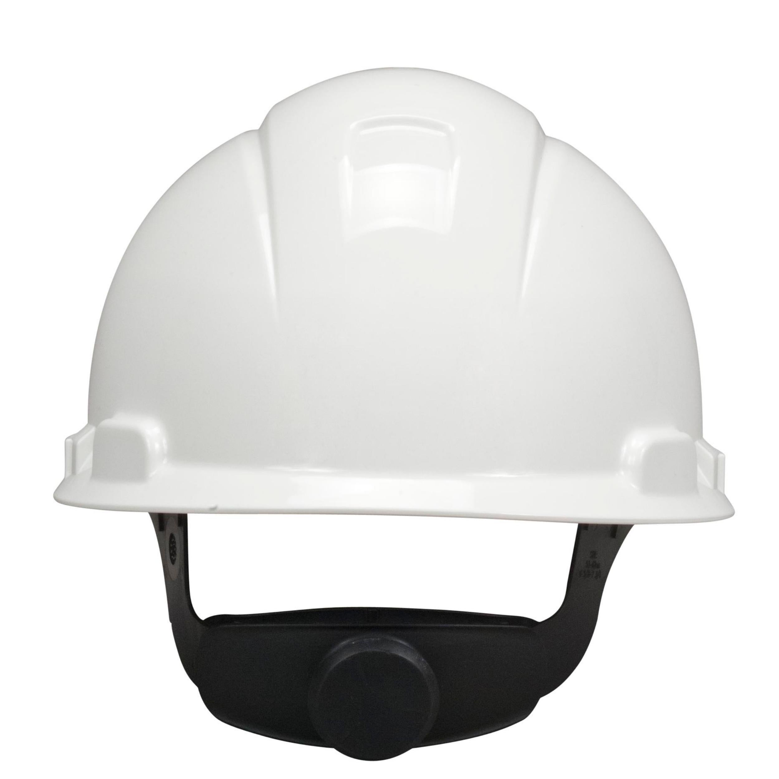 3M™ Hard Hat, White 4-Point Ratchet Suspension H-701R