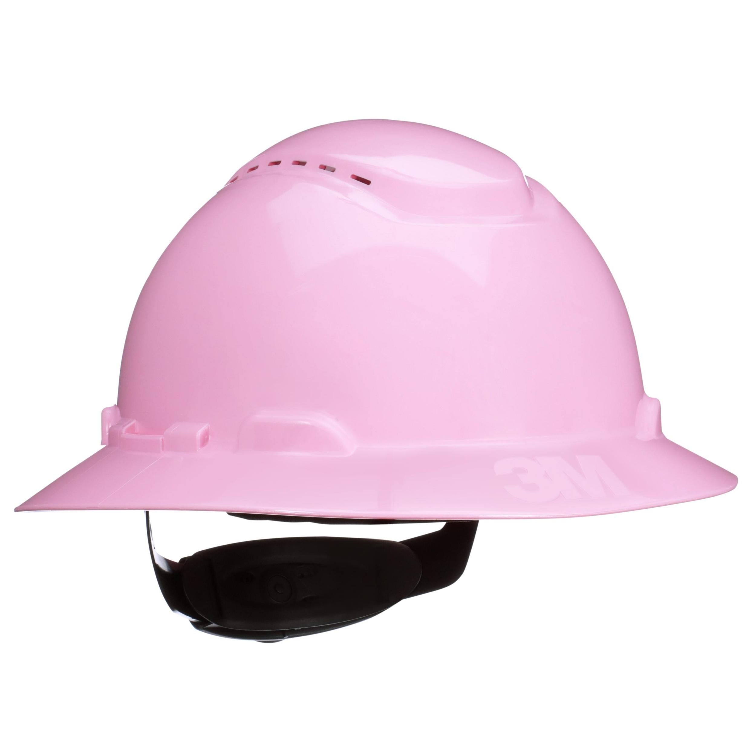 3M™ SecureFit™ Full Brim Hard Hat H-813SFV-UV, Pink, Vented, 4-Point Pressure Diffusion Ratchet Suspension, with UVicator