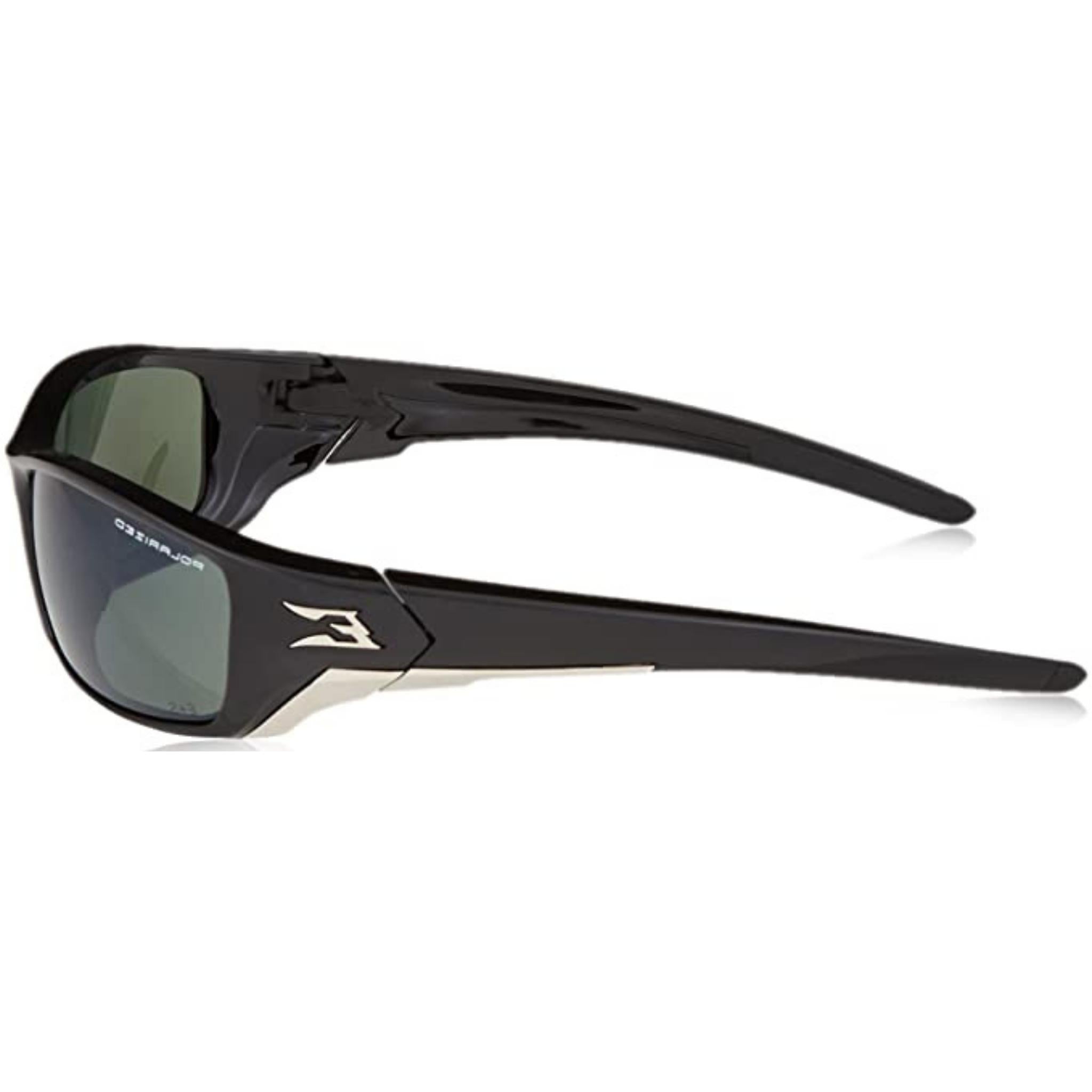 Edge Eyewear TSR21-G15-7 Reclus Safety Glasses, Black Frame, Polarized G-15 Silver Mirror Lens