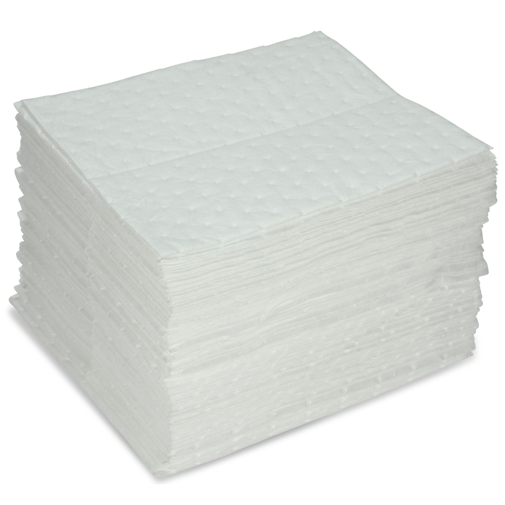 AABACO Oil ONLY White Absorbent Pads - Dimpled HEAVY Weight Pads – 15”x 18” (100/bale)